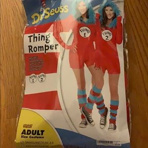 🎃Thing 1/2 Romper and Tights Halloween